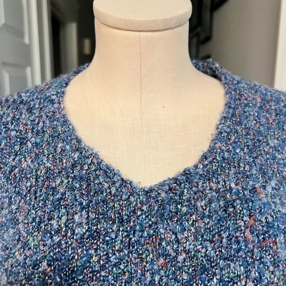 ROYAL ROBBINS v neck blue melange sweater - Picture 10 of 11